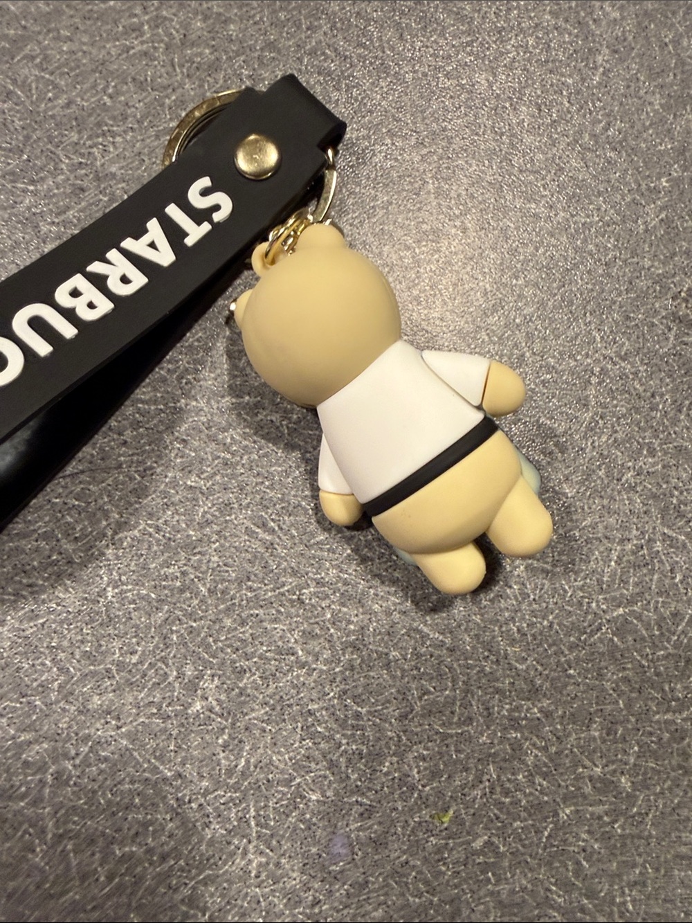 Starbucks Beige Bear Keychain with Black Strap - Picture 4 of 5